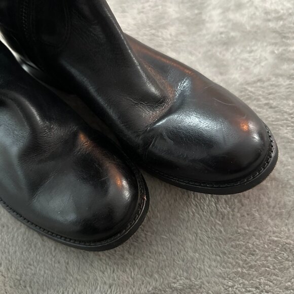 Black Leather Knee-High Boots - Picture 5 of 10